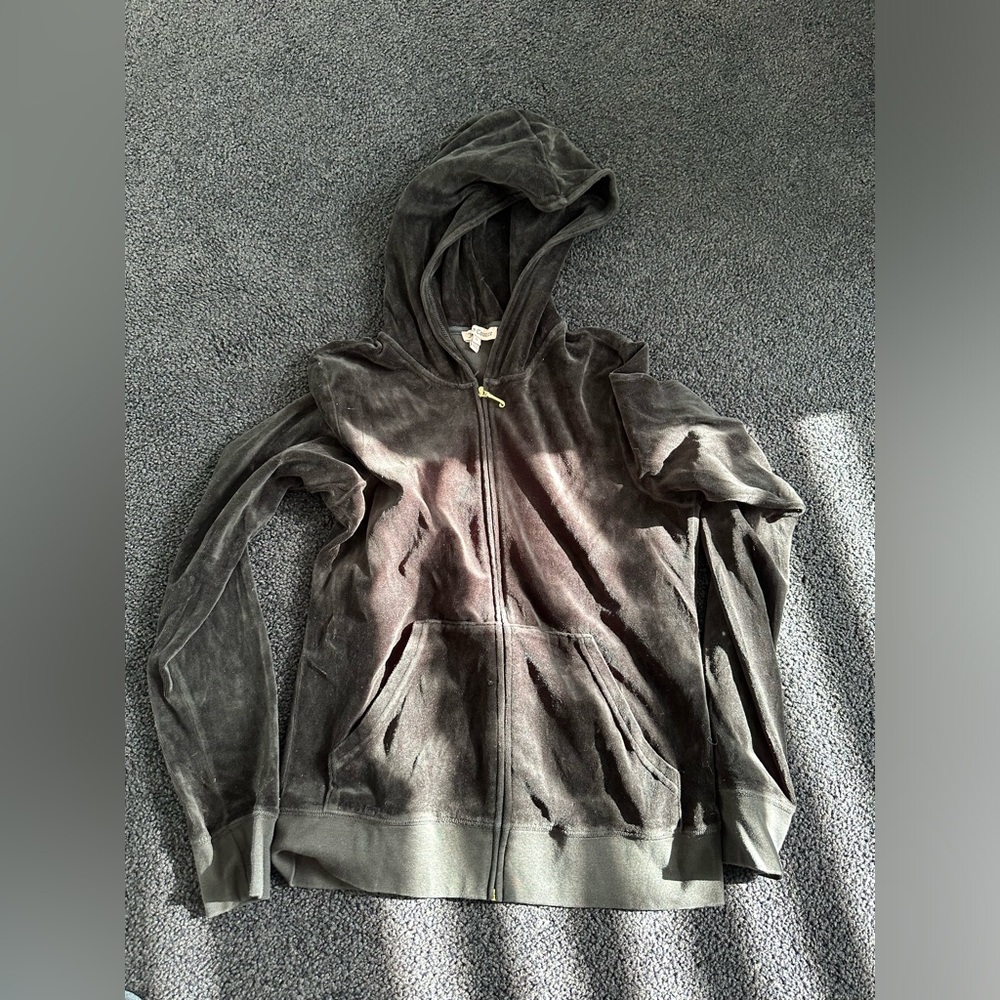 Juicy couture black hoodie velvet tracksuit sweatshirt.